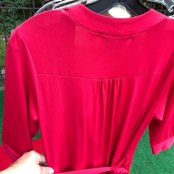 Merona size medium red true wrap dress 3/4 sleeves with stretch NWOT - Picture 9 of 14
